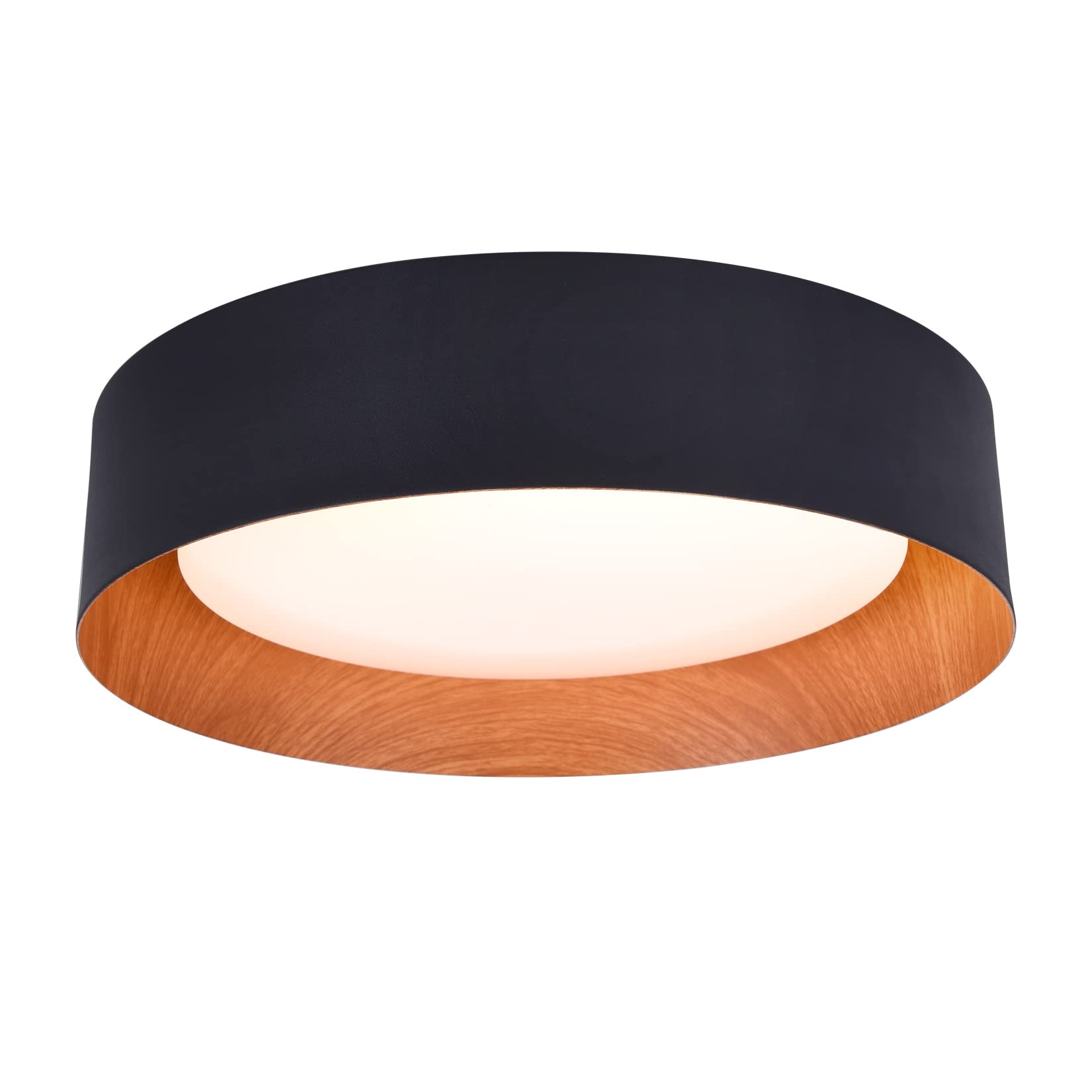 Bargeni Flush Mount Ceiling Light,12.5 inch LED Ceiling Light Fixture,Matte Black with Gold Inside,3000K/Warm White/18W(100w Equiv.),Dimmable Outdoor Lighting Fixtures Ceiling for Bedroom and Hallway