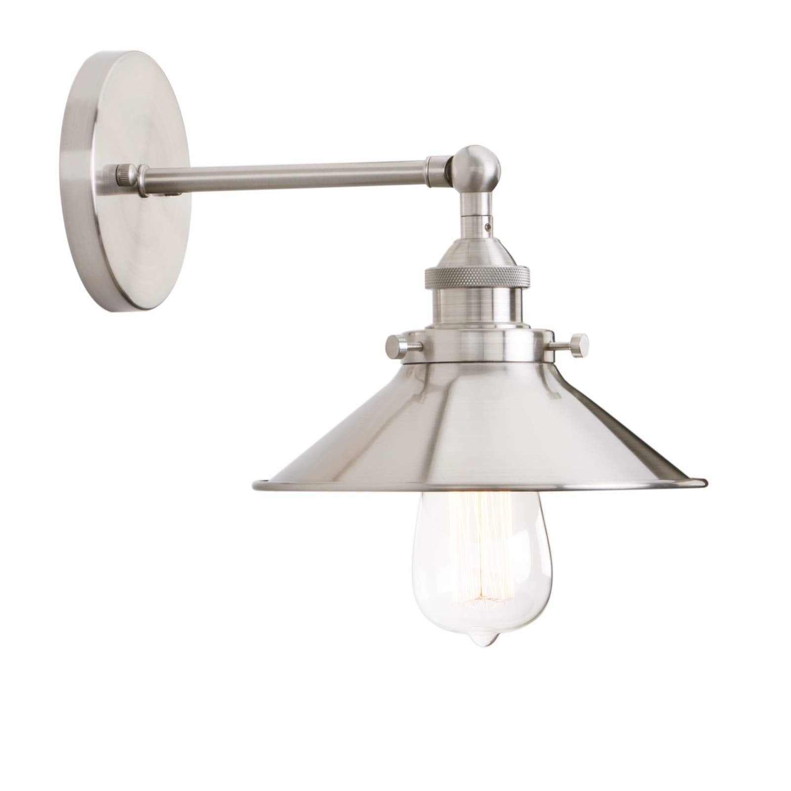 PERMO Vintage Industrial Metal Wall Sconce Lighting 180 Degree Adjustable Wall Lamp (Antique Black)