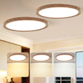 Kimjo 12 Inch 24W Modern Flush Mount Ceiling Light, 3 Color Temperature Walnut Wood Grain Flat Low Profile Ceiling Light Fixture Led Light for Bedroom Kitchen Bathroom Hallway
