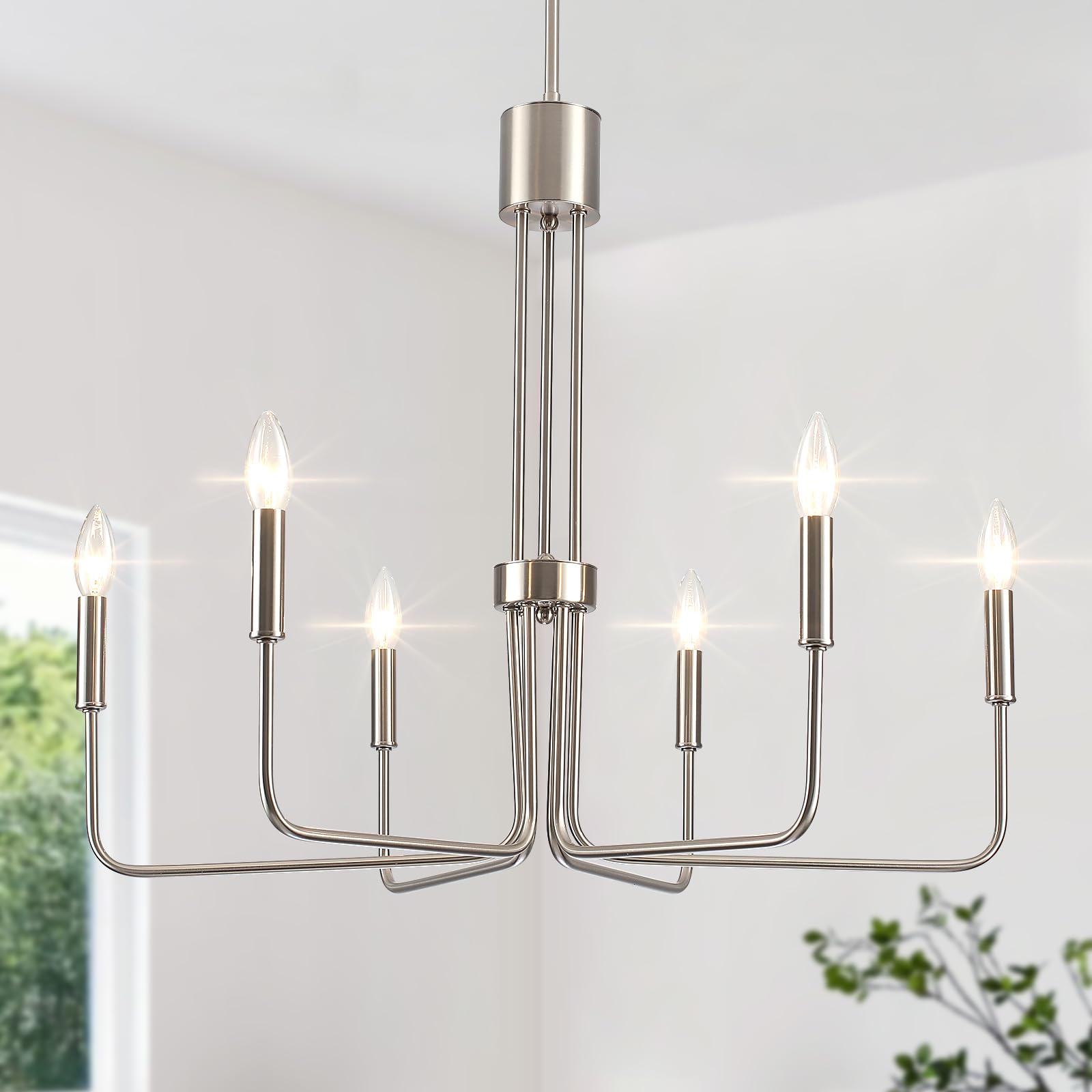 Crystal Gold Chandeliers for Dining Room, Modern Candle Crystal Brass Chandelier Light Fixture, Vintage Pendant Light for Living Room Bedroom Bathroom Entryway Hallway E12 Bulbs D19 in x H24 in