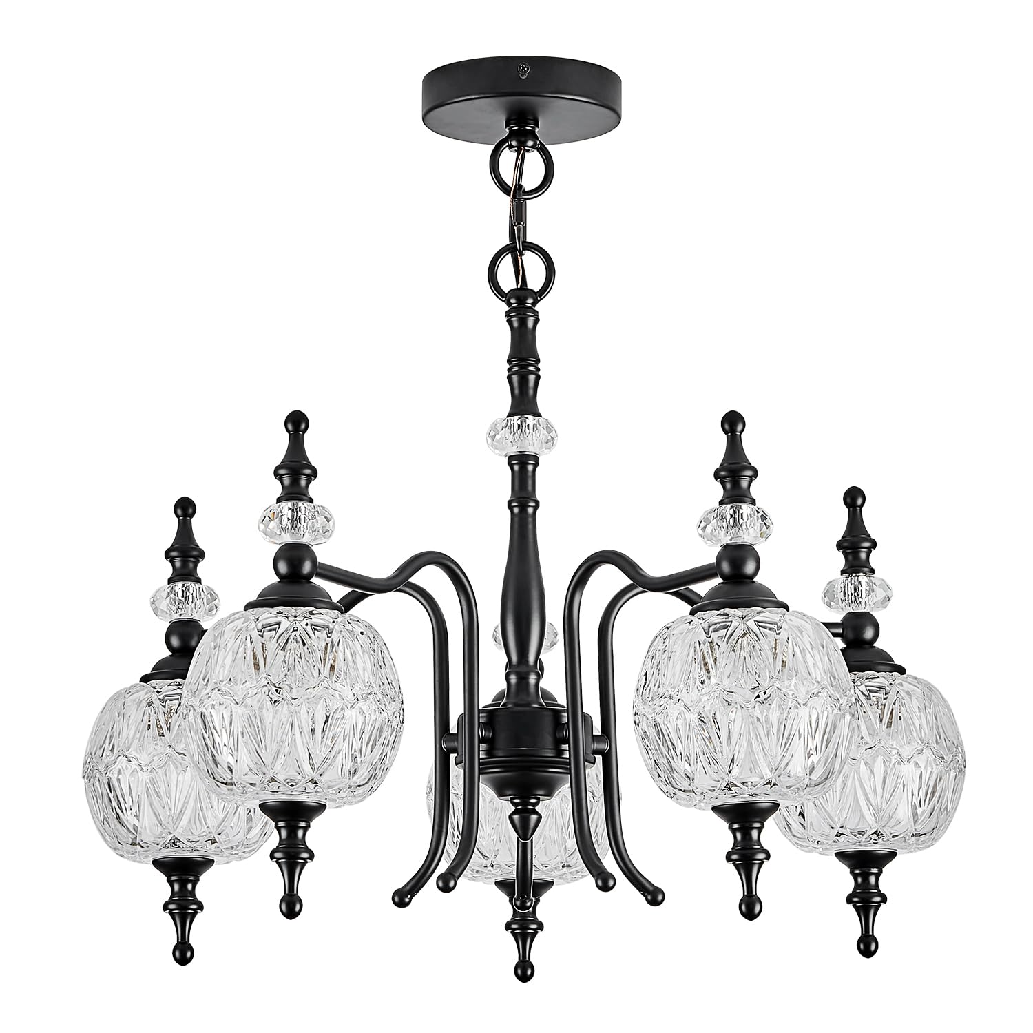 Vintage Pendant Light Fixtures, 3-Light Chandeliers for Kitchen Antique Gold Glass Pendant Lighting Matte Brushed Brass Finish with Crystal Glass Shade for Farmhouse Hotel Kitchen Island