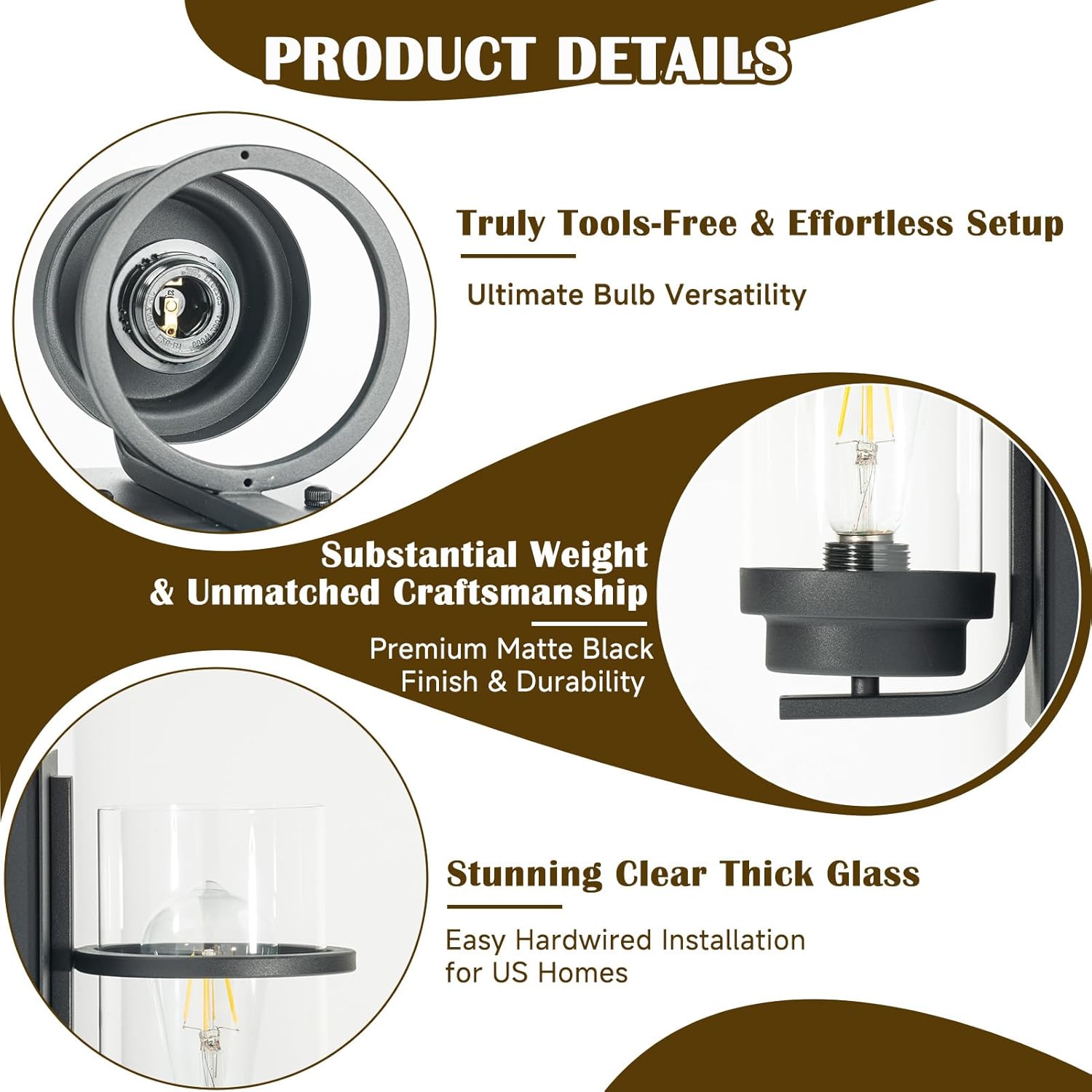 Modern Farmhouse Wall Sconce,Black Industrial Cylinder Glass Wall Light Fixture,Indoor Hardwired Wall Lamp for Bedroom,Hallway,Bathroom,Living Room,E26 Base